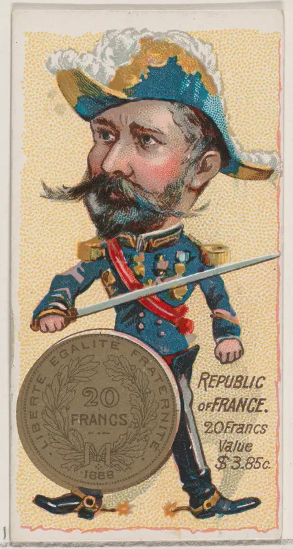 Republic of France, 20 Francs, from the series Coins of All Nations (N72, variation 2) for Duke brand cigarettes Wall Art by W. Duke, Sons & Co. - High-Resolution Digital Print