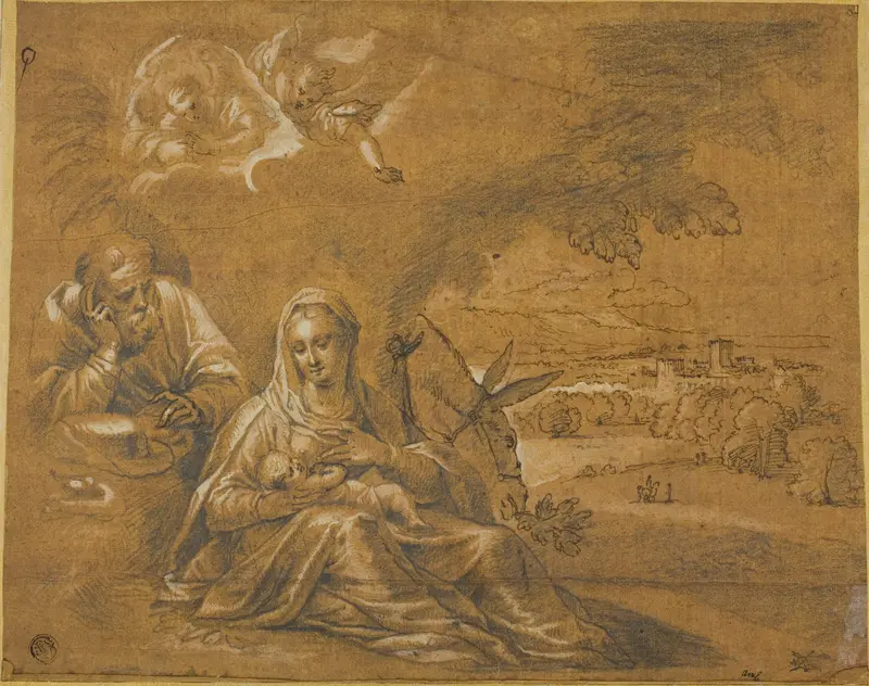 Rest on Flight into Egypt Wall Art by Guido Reni - High-Resolution Digital Print