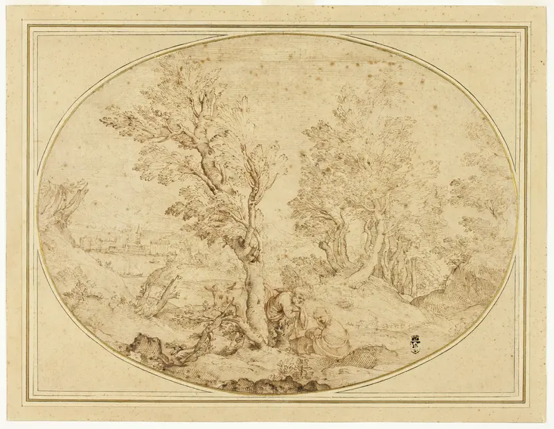 Rest on the Flight into Egypt Wall Art by Agostino Carracci - High-Resolution Digital Print