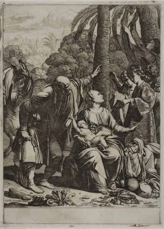 Rest on the Flight into Egypt Wall Art by Jean Le Clerc - High-Resolution Digital Print