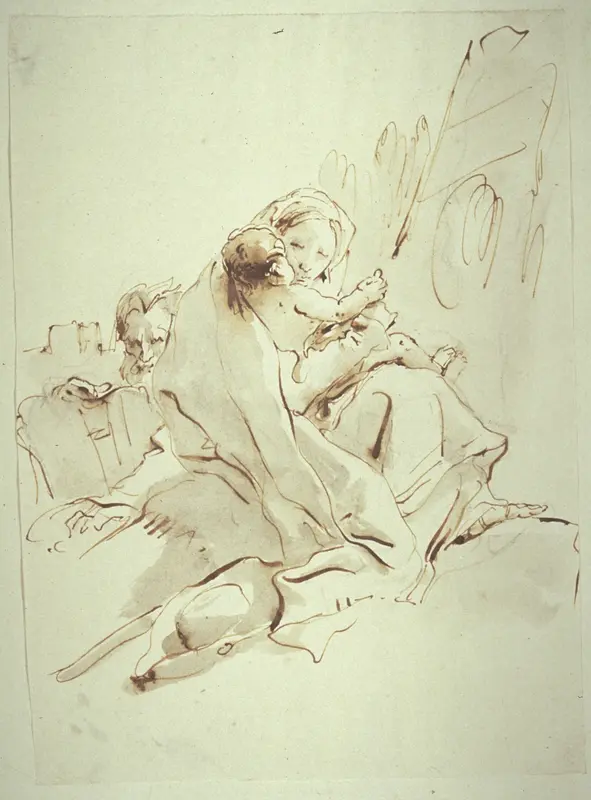 Rest on the Flight into Egypt Wall Art by Giovanni Battista Tiepolo - High-Resolution Digital Print