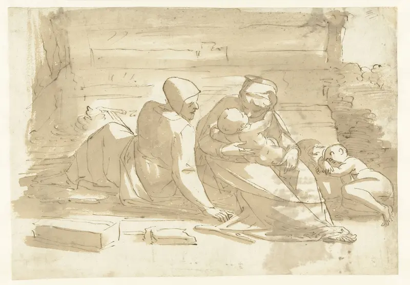 Rest on the Flight into Egypt Wall Art by Luca Cambiaso - High-Resolution Digital Print