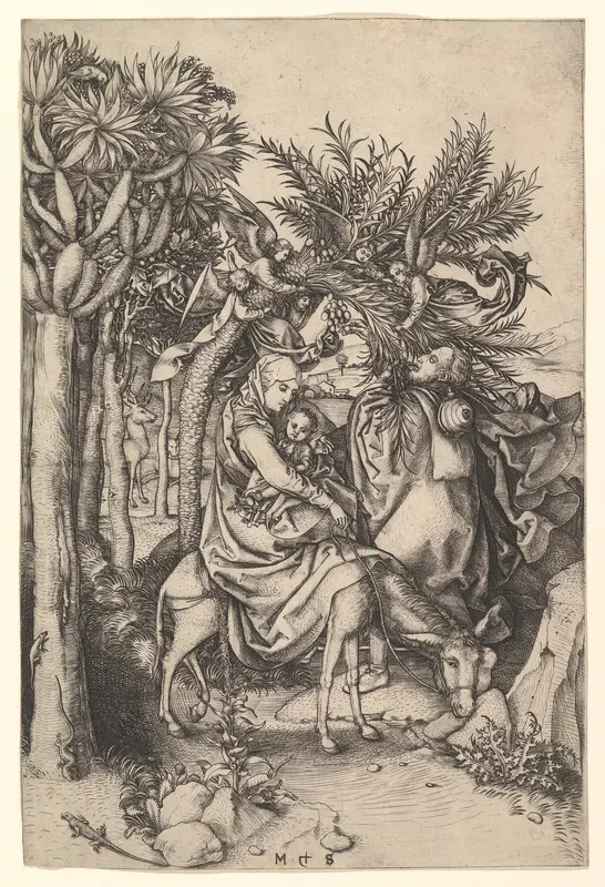 Rest on the Flight into Egypt Wall Art by Martin Schongauer - High-Resolution Digital Print
