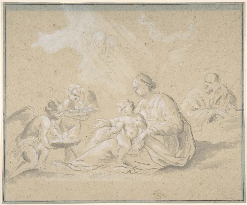 Rest on the Flight into Egypt Wall Art by Anonymous, Italian, Roman-Bolognese, 17th century - High-Resolution Digital Print