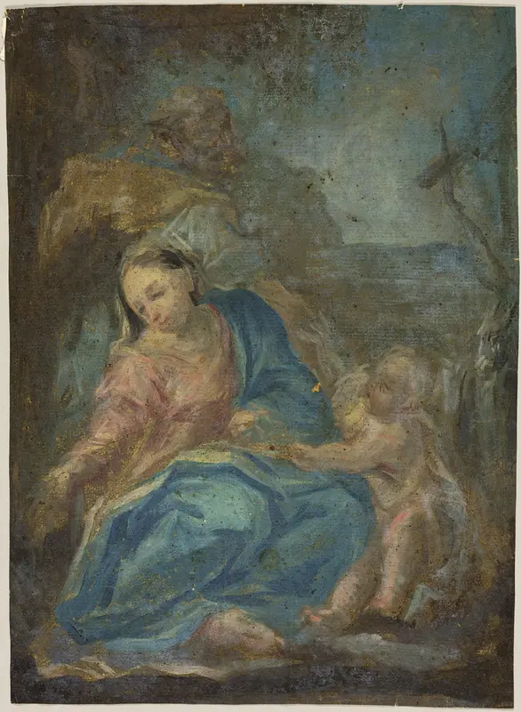 Rest on the Flight into Egypt (recto); Madonna of the Rosary (verso) Wall Art by Federico Barocci - High-Resolution Digital Print