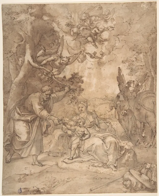Rest on the Flight to Egypt Wall Art by Anonymous, Netherlandish, 16th century - High-Resolution Digital Print