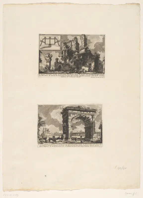 Restanten van de Aqua Iulia en Boog van Gallienus te Rome Wall Art by Unknown - High-Resolution Digital Print