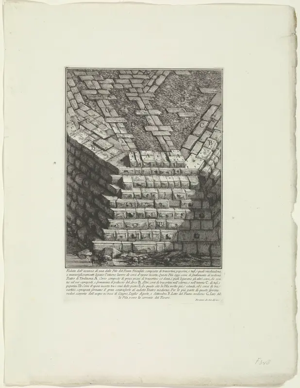 Restanten van de Pons Neronianus te Rome Wall Art by Unknown - High-Resolution Digital Print