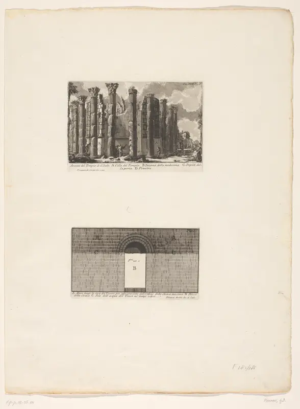 Restanten van een tempel en uitmonding van de Cloaca Maxima te Rome Wall Art by Unknown - High-Resolution Digital Print