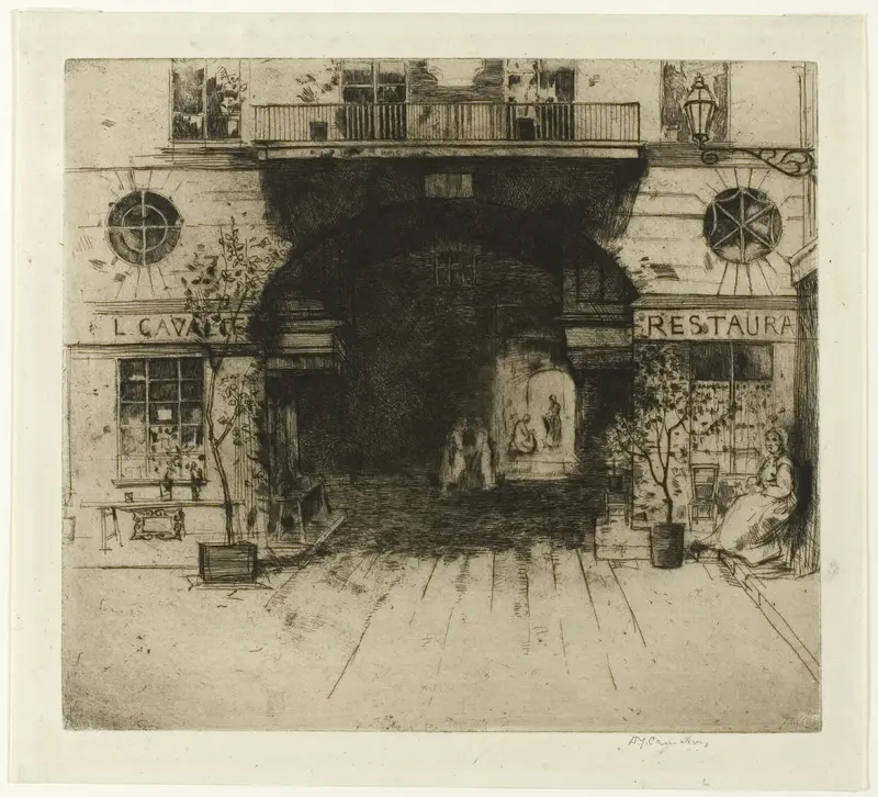 Restaurant Cavalier, plate five from the Paris Set Wall Art by David Young Cameron - High-Resolution Digital Print