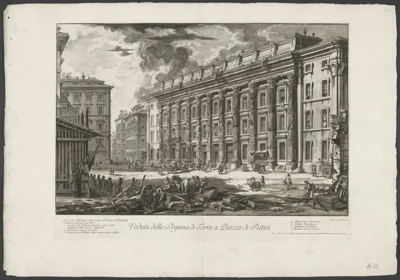 Resten van de Tempel van Hadrianus te Rome Wall Art by Unknown - High-Resolution Digital Print