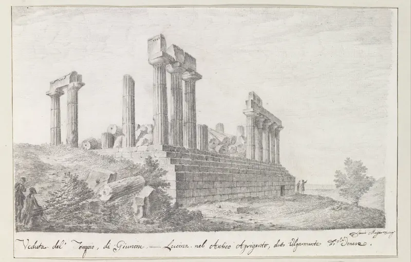 Resten van Juno Lucina tempel in het oude Agrigento Wall Art by Unknown - High-Resolution Digital Print