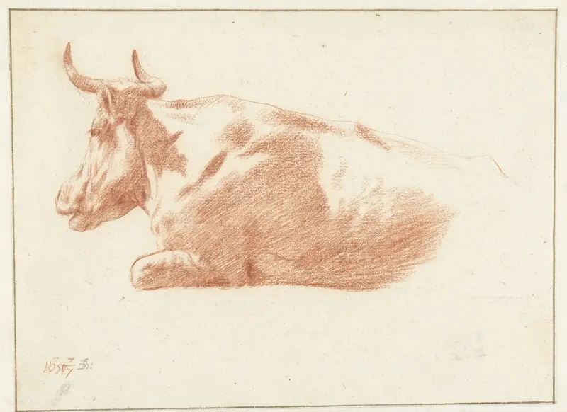 Resting Cow Wall Art by Jan de Bray - High-Resolution Digital Print