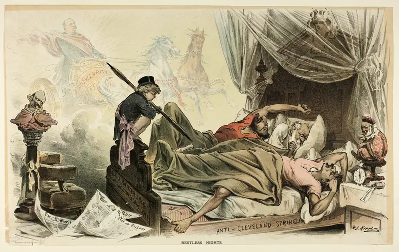 Restless Nights, from Puck Wall Art by Joseph Keppler - High-Resolution Digital Print