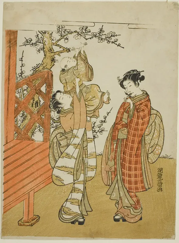 Retrieving the Shuttlecock Wall Art by Isoda Koryusai - High-Resolution Digital Print