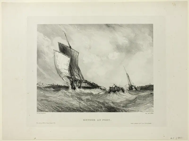Return to Port, plate two from Six Marines Wall Art by Eugène Isabey - High-Resolution Digital Print