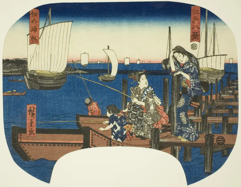Returning Sails at Tsukuda (Tsukuda no kihan), from the series "Eight Views of Edo (Edo hakkei)"