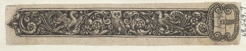 Reverse Copy of a Design for a Buckle with an Owl Wall Art by Johann Theodor de Bry - High-Resolution Digital Print
