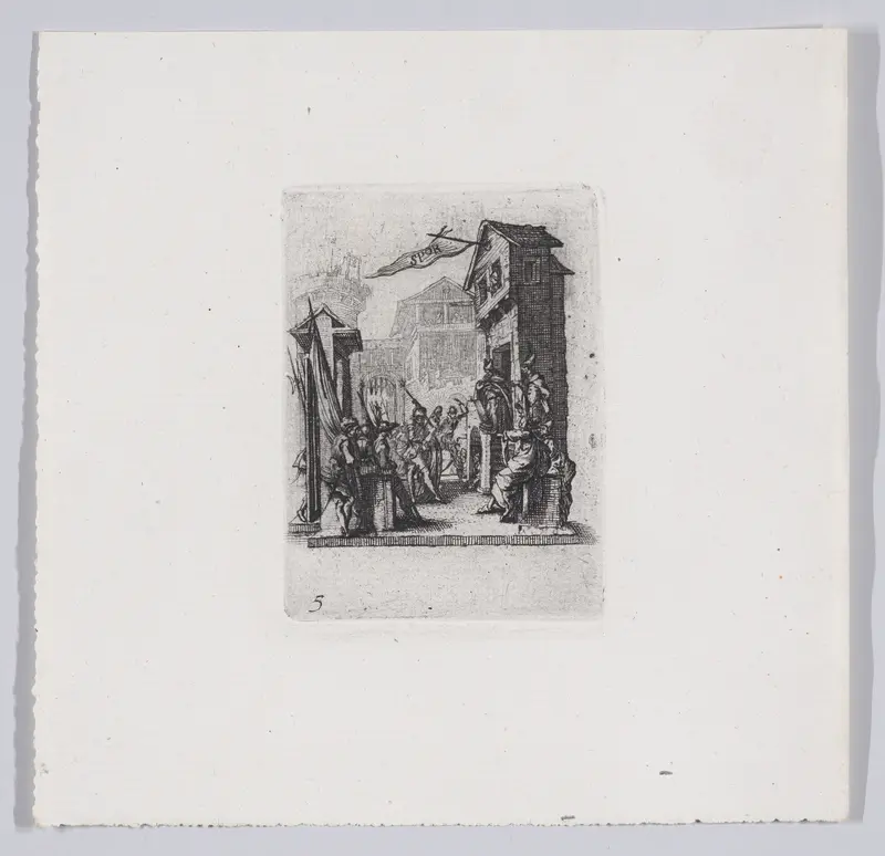 Reverse Copy of Jésus Comparait Devant Caiphe (Jesus Appears Before Caiaphas), from La Petite Passion (The Little Passion) Wall Art by Anonymous - High-Resolution Digital Print