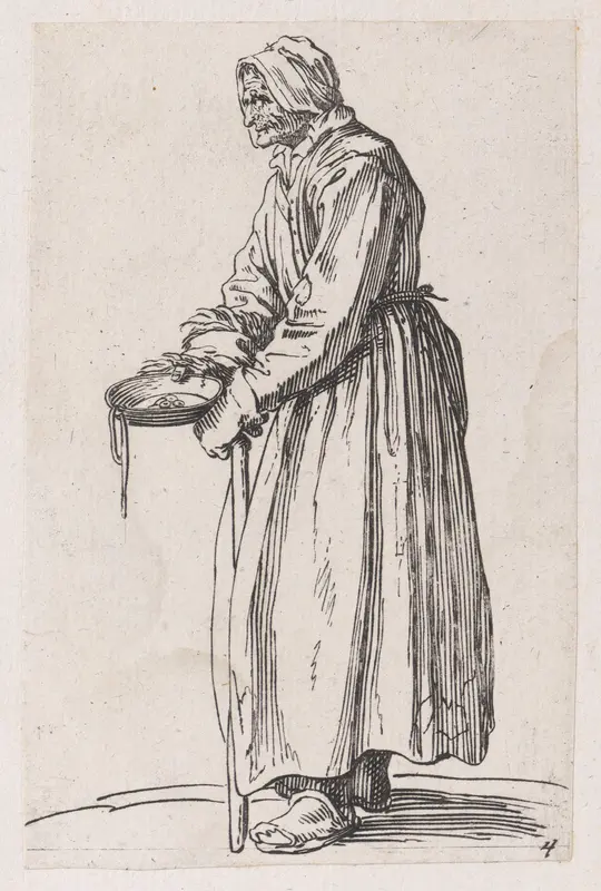 Reverse Copy of La Mendiante a La Sébille (The Female Beggar with The Begging Bowl), from Les Gueux suite appelée aussi Les Mendiants, Les Baroni, ou Les Barons (The Beggars, also called the Barons) Wall Art by Anonymous - High-Resolution Digital Print