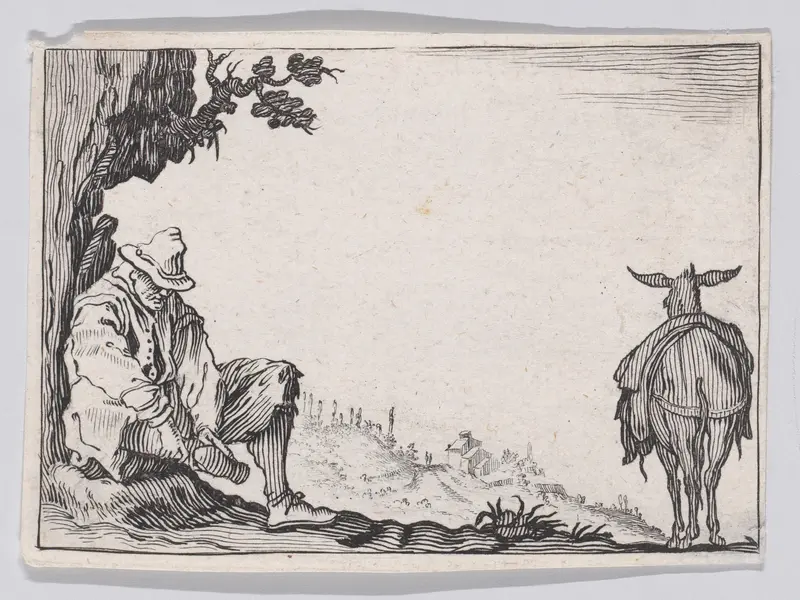 Reverse Copy of La Paysant se Déchaussant (The Peasant Taking off his Shoes), from "Les Caprices" Series A, The Florence Set Wall Art by Anonymous - High-Resolution Digital Print