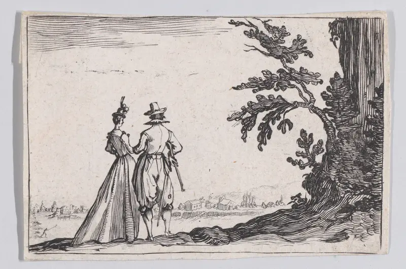 Reverse Copy of La Promenade (The Walk), from "Les Caprices" Series A, The Florence Set Wall Art by Anonymous - High-Resolution Digital Print