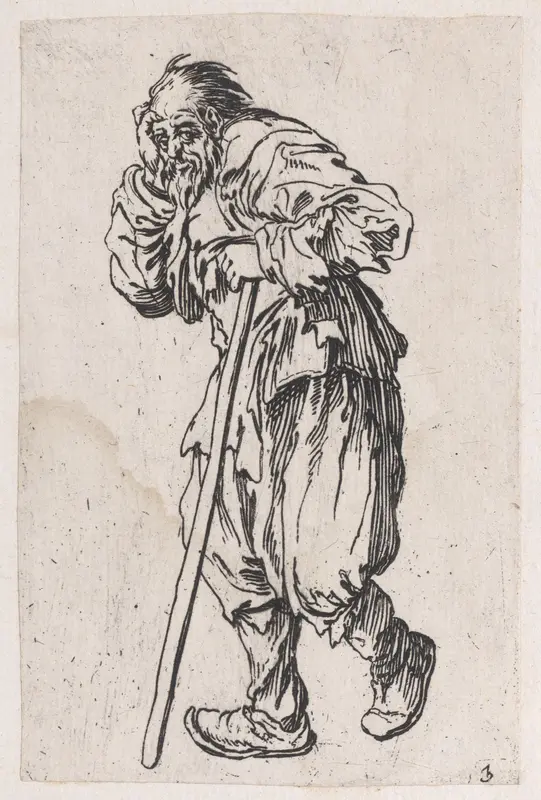 Reverse Copy of Le Gueux Appuyé sur son Baton (The Beggar Leaning on His Cane), from Les Gueux suite appelée aussi Les Mendiants, Les Baroni, ou Les Barons (The Beggars, also called the Barons) Wall Art by Anonymous - High-Resolution Digital Print