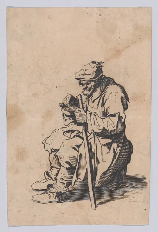 Reverse Copy of Le Gueux Assis et Mangeant (The Beggar Sitting and Eating), from Les Gueux suite appelée aussi Les Mendiants, Les Baroni, ou Les Barons (The Beggars, also called the Barons) Wall Art by Anonymous - High-Resolution Digital Print