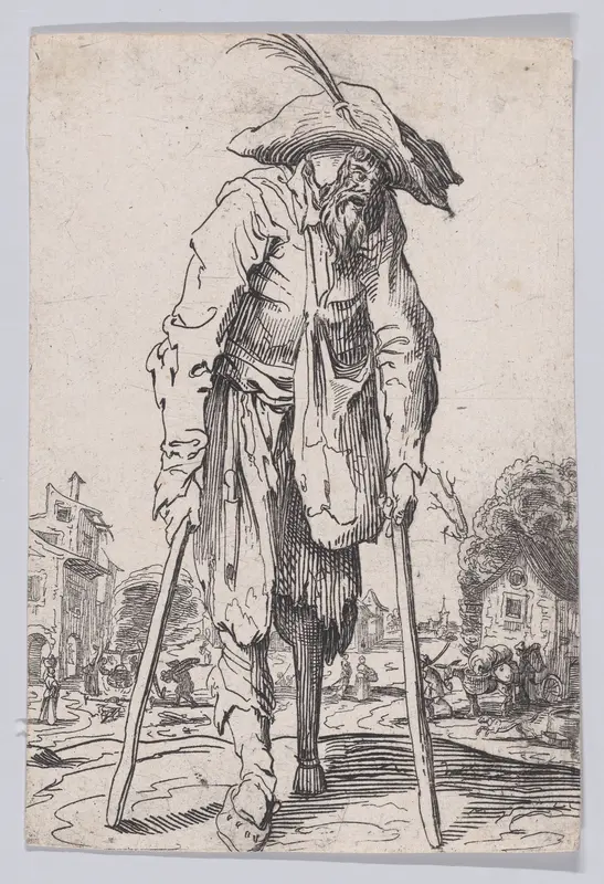 Reverse Copy of Le Mendiant a la Jambe de Bois (The Beggar with the Wooden Leg), from "Les Gueux suite appelée aussi Les Mendiants, Les Baroni, ou Les Barons" (The Beggars, also called the Barons) Wall Art by Anonymous - High-Resolution Digital Print