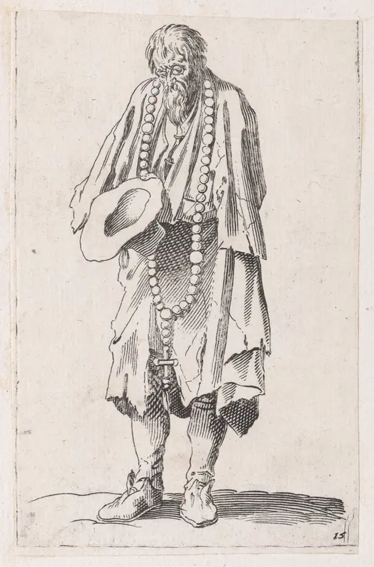 Reverse Copy of Le Mendiant au Rosaire (The Beggar with a Rosary), from Les Gueux suite appelée aussi Les Mendiants, Les Baroni, ou Les Barons (The Beggars, also called the Barons) Wall Art by Anonymous - High-Resolution Digital Print