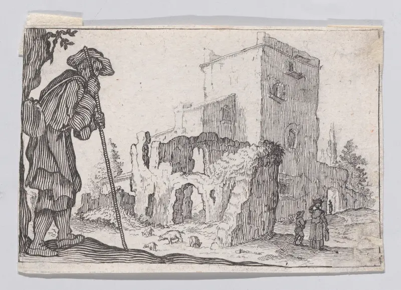 Reverse Copy of Le Patre et les Ruines (The Shepherd and the Ruins), from "Les Caprices" Series A, The Florence Set Wall Art by Anonymous - High-Resolution Digital Print