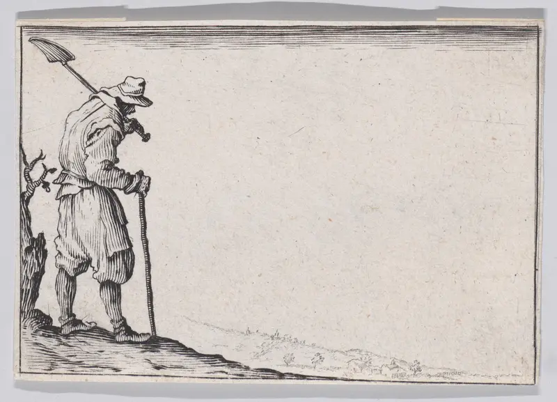Reverse Copy of Le Paysan Portant sa Pelle sur L'Épaule (The Peasant Carrying his Shovel over his Shoulder), from "Les Caprices" Series A, The Florence Set Wall Art by Anonymous - High-Resolution Digital Print