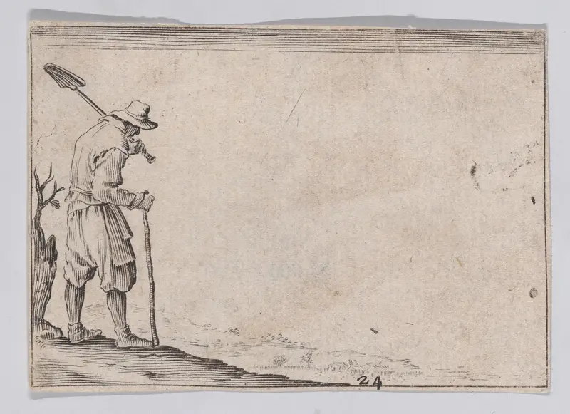 Reverse Copy of Le Paysan Portant sa Pelle sur L'Épaule (The Peasant Carrying his Shovel over his Shoulder), from Les Caprices Series A, The Florence Set Wall Art by Anonymous - High-Resolution Digital Print
