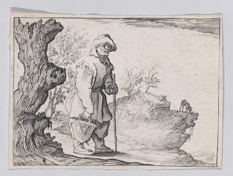 Reverse Copy of Le Paysan Portant son Sac (The Peasant Carrying his Sack), from "Les Caprices" Series A, The Florence Set Wall Art by Anonymous - High-Resolution Digital Print