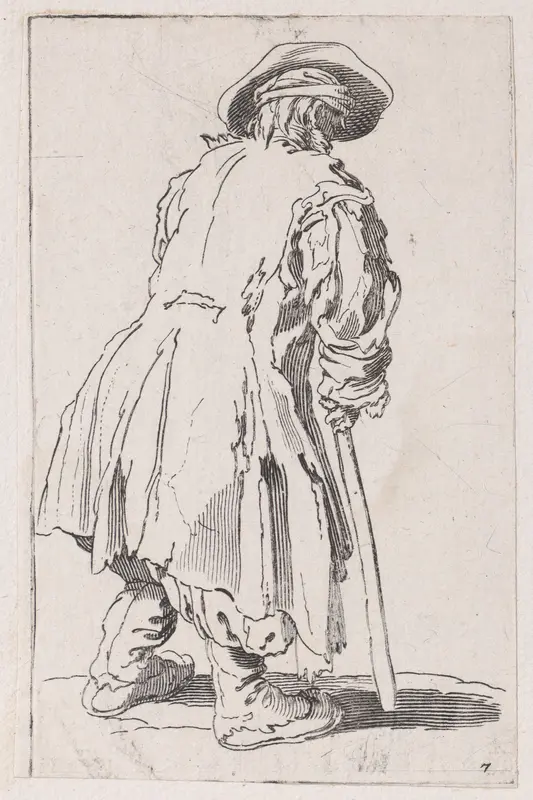 Reverse Copy of Le Vieux Mendiat a une Seule Béquille (The Old Beggar with One Crutch), from Les Gueux suite appelée aussi Les Mendiants, Les Baroni, ou Les Barons (The Beggars, also called the Barons) Wall Art by Anonymous - High-Resolution Digital Print