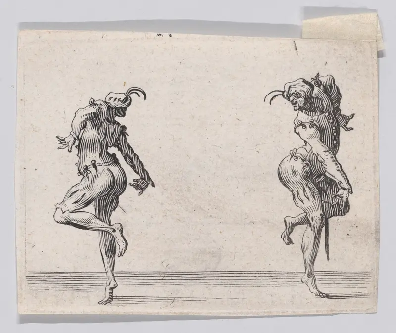 Reverse Copy of Les Deux Pantalons se Tournant le Dos (Two Men in Pantsuits Turned Away from Each Other), from "Les Caprices" Wall Art by Anonymous - High-Resolution Digital Print