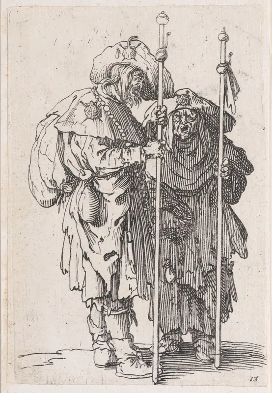 Reverse Copy of Les Deux Pélerins (The Two Pilgrims), from Les Gueux suite appelée aussi Les Mendiants, Les Baroni, ou Les Barons (The Beggars, also called the Barons) Wall Art by Anonymous - High-Resolution Digital Print