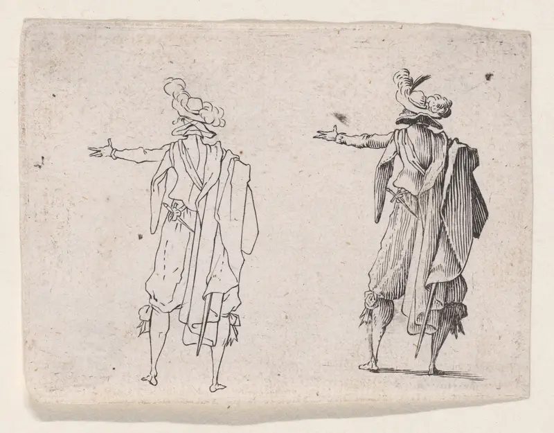 Reverse Copy of L'Homme vu de Dos, La Main Droit Tendue (Man Viewed from Behind, His Right Hand Extended), from "Les Caprices" Series A, The Florence Set Wall Art by Anonymous - High-Resolution Digital Print