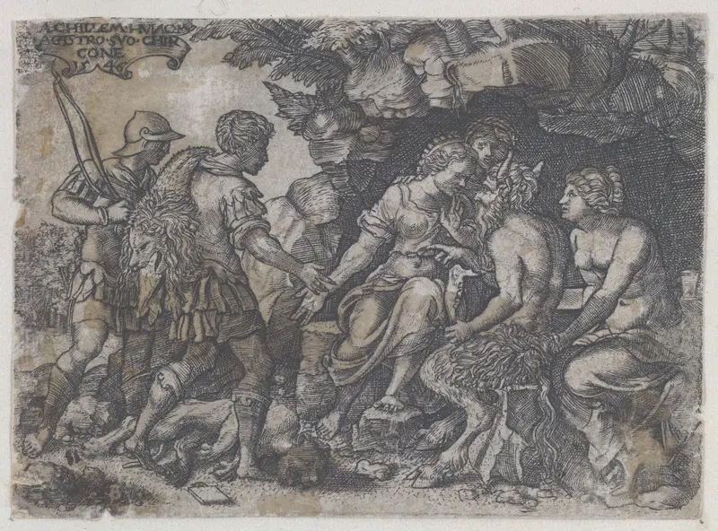 Reverse Copy of Thetis and Chiron Wall Art by Georg Pencz - High-Resolution Digital Print