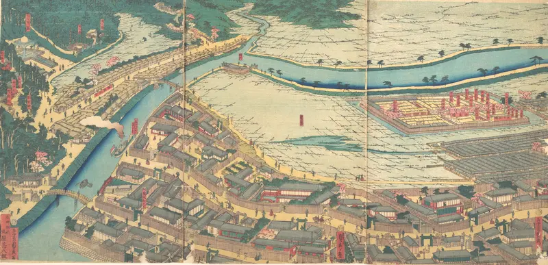 Revised Yokohama Landscape Wall Art by Utagawa (Gountei) Sadahide - High-Resolution Digital Print
