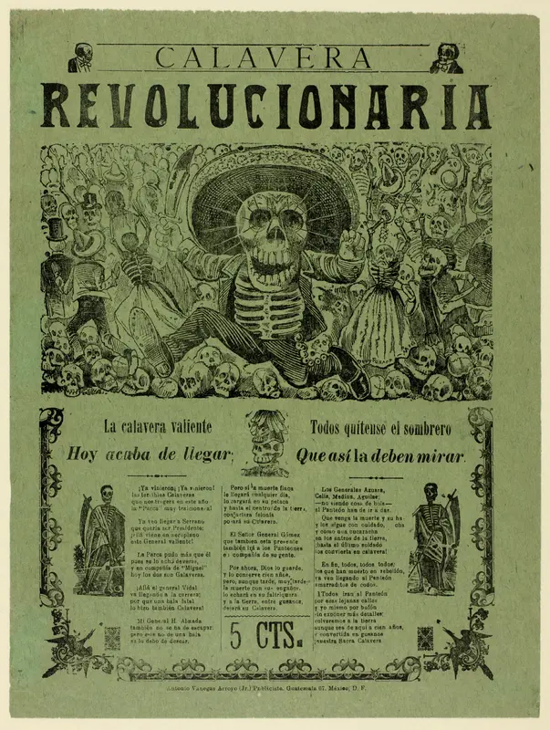 Revolutionary Calavera Wall Art by José Guadalupe Posada - High-Resolution Digital Print