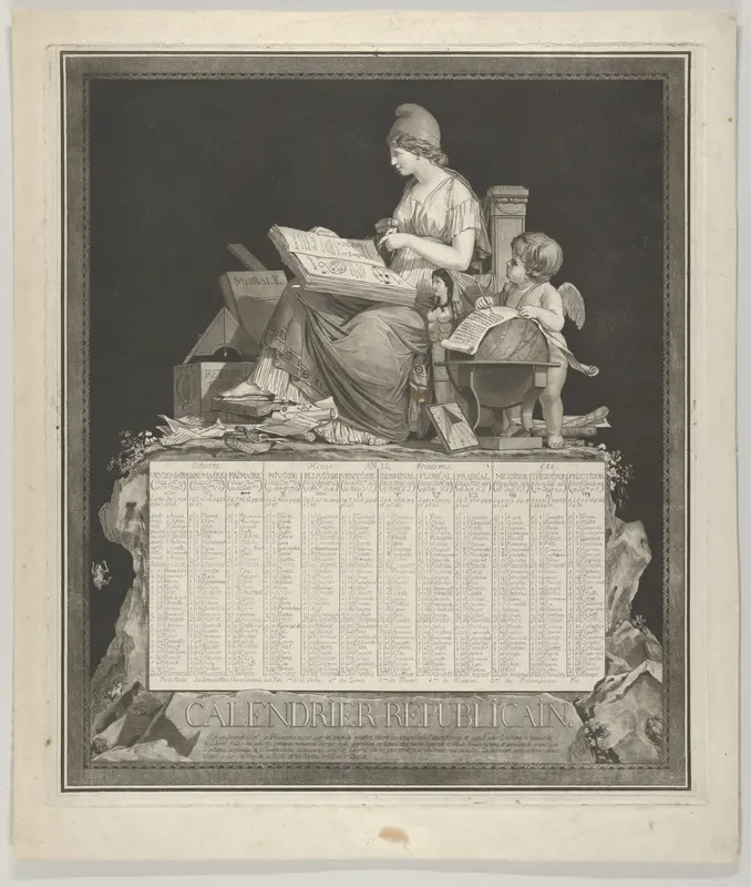 Revolutionary Calendar Wall Art by Louis Philibert Debucourt - High-Resolution Digital Print