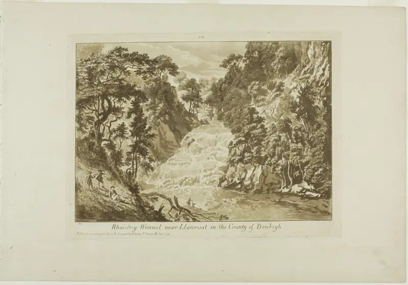 Rhaidr-y Wennel near Llanrwst in the Country of Denbigh, plate twelve from Twelve Views in Wales Wall Art by Paul Sandby - High-Resolution Digital Print
