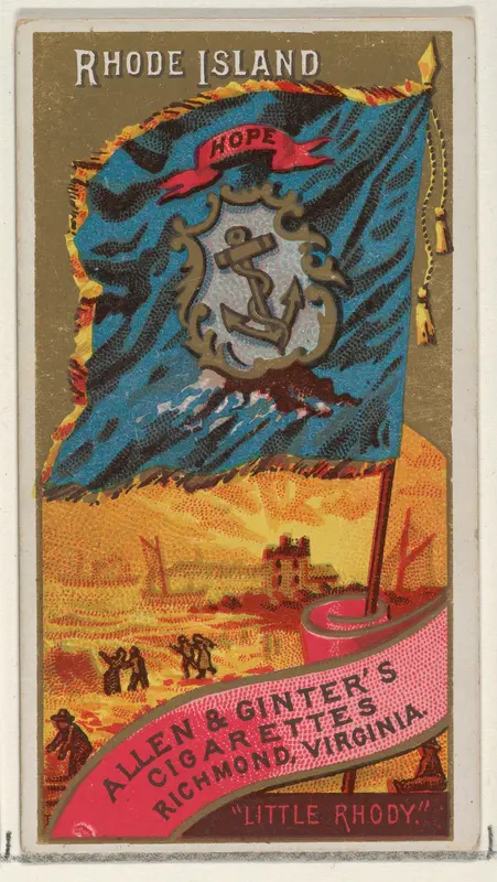 Rhode Island, from Flags of the States and Territories (N11) for Allen & Ginter Cigarettes Brands Wall Art by Allen & Ginter - High-Resolution Digital Print