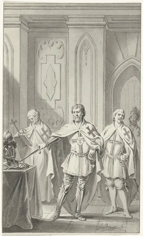 Ridders van het Duitse Kruis, 1180 Wall Art by Unknown - High-Resolution Digital Print