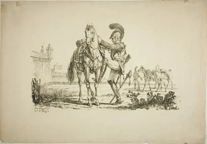 Rifleman Mounting a Horse Wall Art by Carle Vernet - High-Resolution Digital Print
