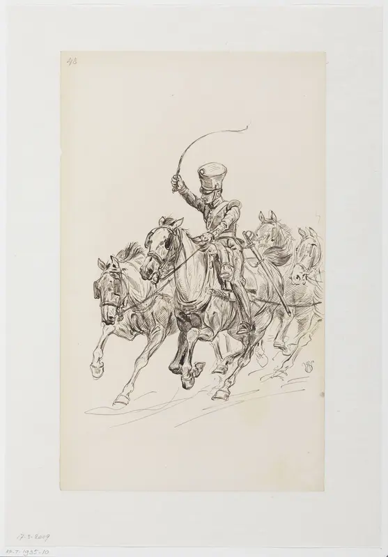 Rijdende artillerie in galop Wall Art by Willem Constantijn Staring - High-Resolution Digital Print