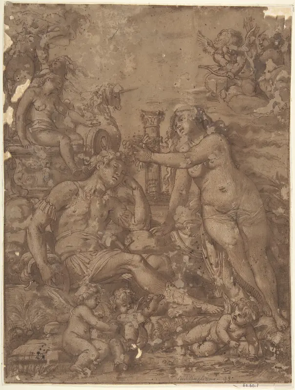 Rinaldo and Armida Wall Art by Giovanni Baglione - High-Resolution Digital Print