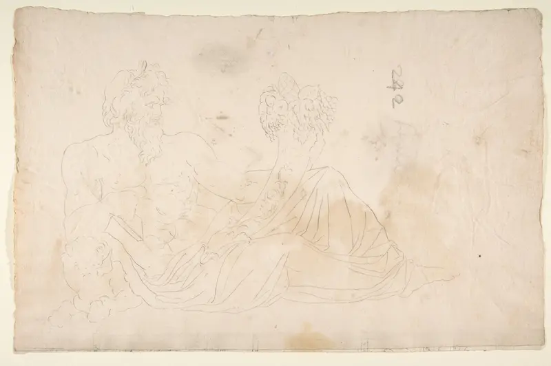 River God (Tigris), sketch (recto) blank (verso)