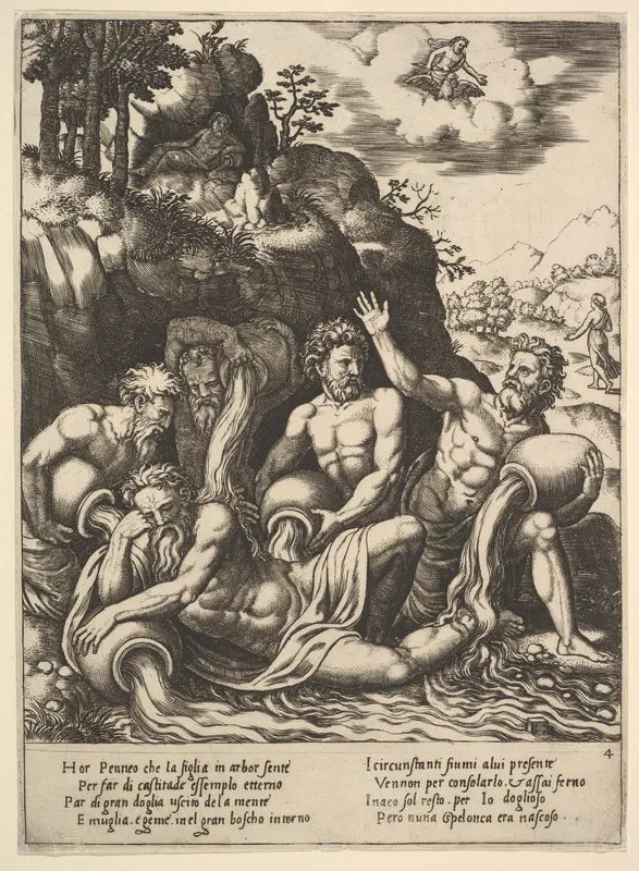 River gods consoling Peneus for the Loss of his Daughter, Daphne, from "Story of Apollo and Daphne" Wall Art by Master of the Die - High-Resolution Digital Print
